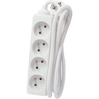 CHACON Bloc multiprise rallonge 4 prises 16A 5m blanc
