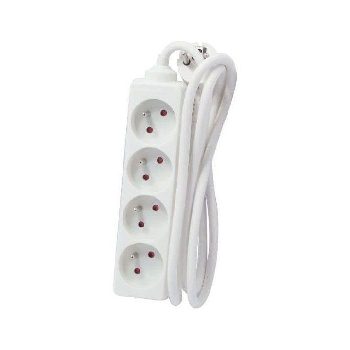 CHACON Bloc multiprise rallonge 4 prises 16A 5m blanc