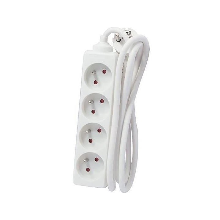 CHACON Bloc multiprise rallonge 4 prises 16A 5m blanc