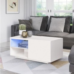 Table basse 1 porte avec luminaire LED inclus - LUX