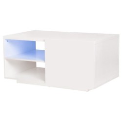 Table basse 1 porte avec luminaire LED inclus - LUX