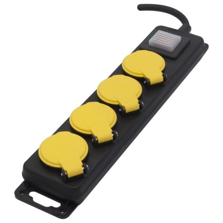 Bloc étanche avec interrupteur - CHACON - 4 x 16 A - 3 m (FR)