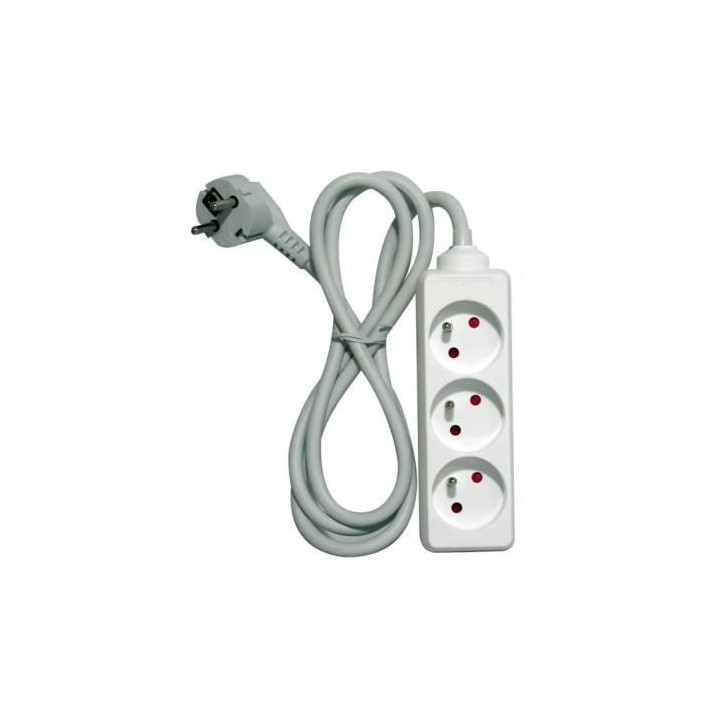 CHACON Bloc multiprise 3 prises 16A 1,5m blanc