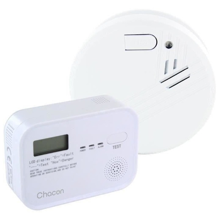 CHACON - Pack Détecteur de fumée + Co Alarm