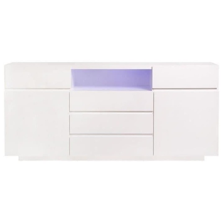 Buffet avec luminaire LED inclus - 2 portes et 5 tiroirs - L 175 x P 4