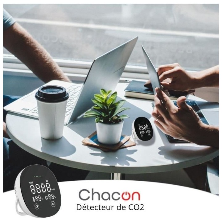 Détecteur de CO2 - CHACON - Filaire - Blanc