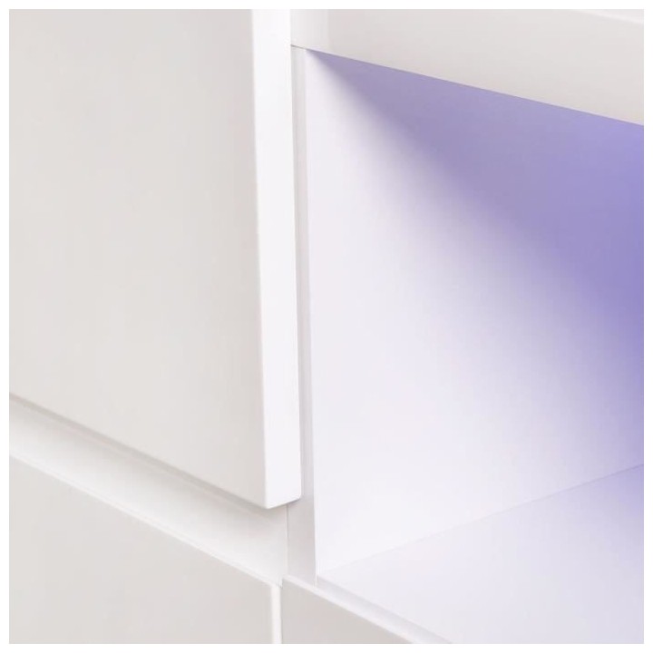 Buffet avec luminaire LED inclus - 2 portes et 5 tiroirs - L 175 x P 4