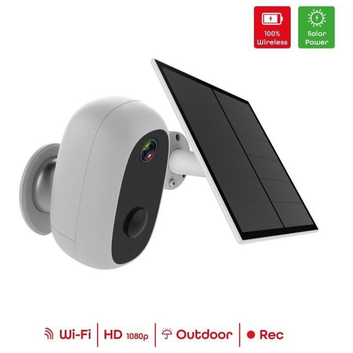 2 caméras avec panneau solaire - CHACON - 2-IPCAM-BE03-PS - Extérieu