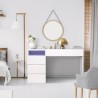 Bureau LUX - MDF- Blanc - 4 tiroirs et 1 niche + LED- -L 120 x P 59 x H 75 cm