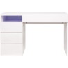 Bureau LUX - MDF- Blanc - 4 tiroirs et 1 niche + LED- -L 120 x P 59 x H 75 cm