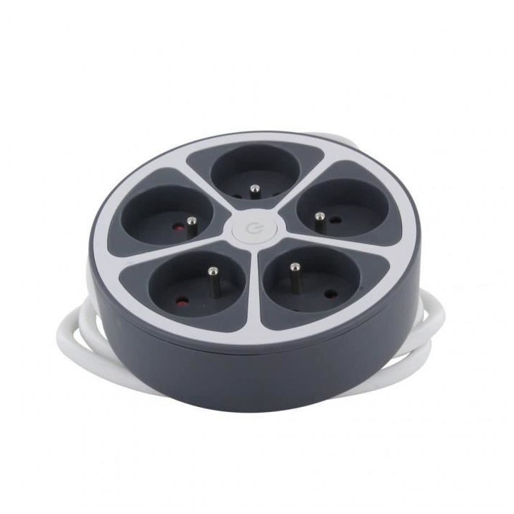 Chacon Multiprise bureau 16A.250V-Max 3680W  5x16A cable 1,5m- Couleur