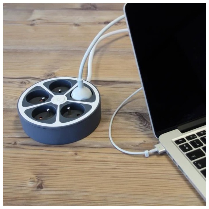 Chacon Multiprise bureau 16A.250V-Max 3680W  5x16A cable 1,5m- Couleur