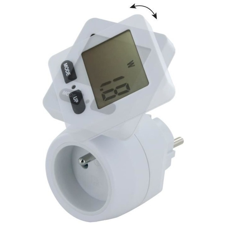 Prise mesure consommation - CHACON - 54351 - Ecran rotatif - FR