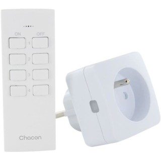 Set 2 mini prises - CHACON - On/Off - 2300 W (FR) + télécommande - B