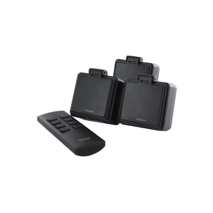 CHACON Set 3 mini prises extérieures On/Off - 2300W - FR + Télécomm