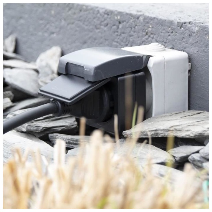 CHACON Set 3 mini prises extérieures On/Off - 2300W - FR + Télécomm