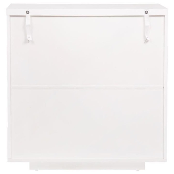 Commode LUX - 3 tiroirs et 1 niche + LED - Blanc - L 75 x P 40 x H 77