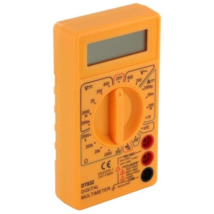 Digital multitesteur - CHACON - 600 V - Ecran LCD 3,5 - Jaune