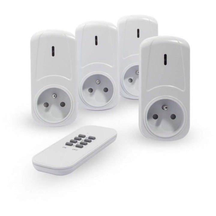 CHACON Kit de 4 prises télécommandées on/off + télécommande