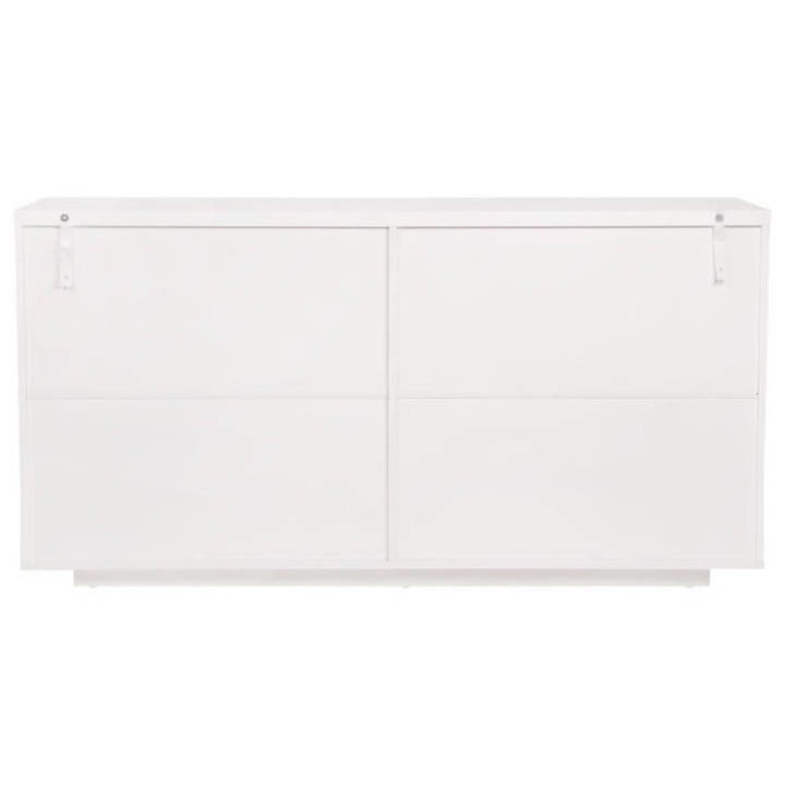 Commode LUX - 6 tiroirs et 2 niches + LED - Blanc - L 150 x P 40 x H 7