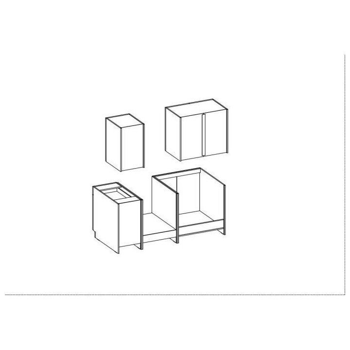 CHAMONIX Cuisine complete - Meuble four - Mélamine - Décor chene - L