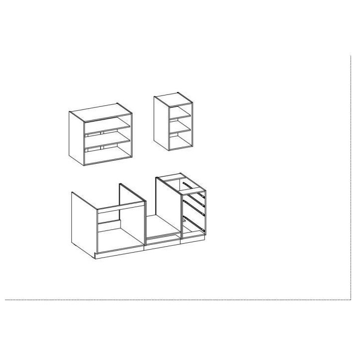 CHAMONIX Cuisine complete - Meuble four - Mélamine - Décor chene - L