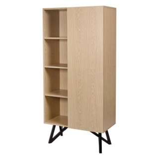 Bibliotheque STARLIGHT - Noir et chene -1 porte 3 étageres - L 80 x P