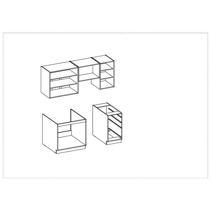 CHAMONIX Cuisine complete 180cm 5 éléments - Décor chene clair - L1