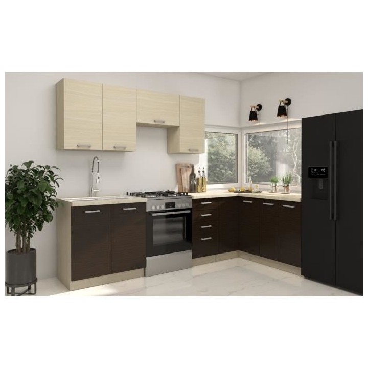 CHAMONIX Cuisine complete d'angle réversible (gauche / droit) - Déco