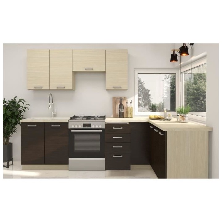 CHAMONIX Cuisine complete d'angle réversible (gauche / droit) - Déco