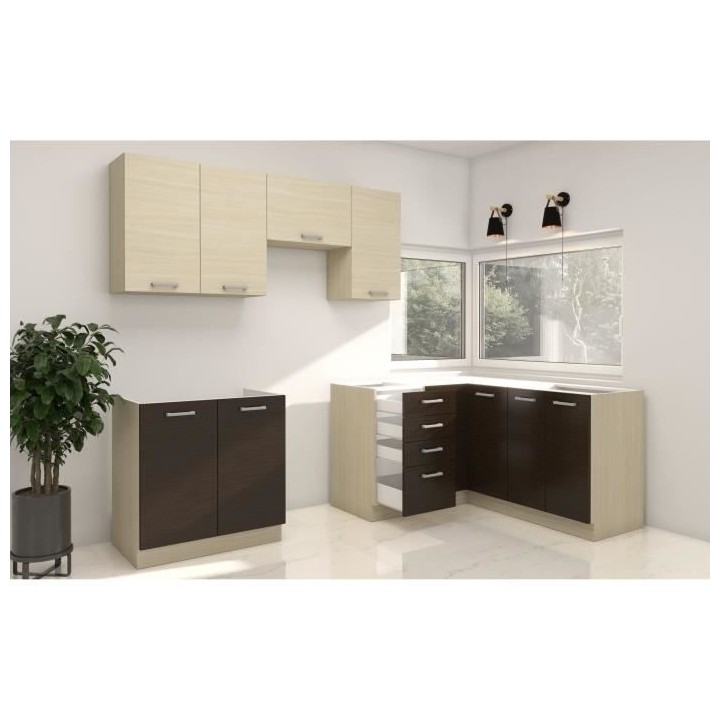 CHAMONIX Cuisine complete d'angle réversible (gauche / droit) - Déco