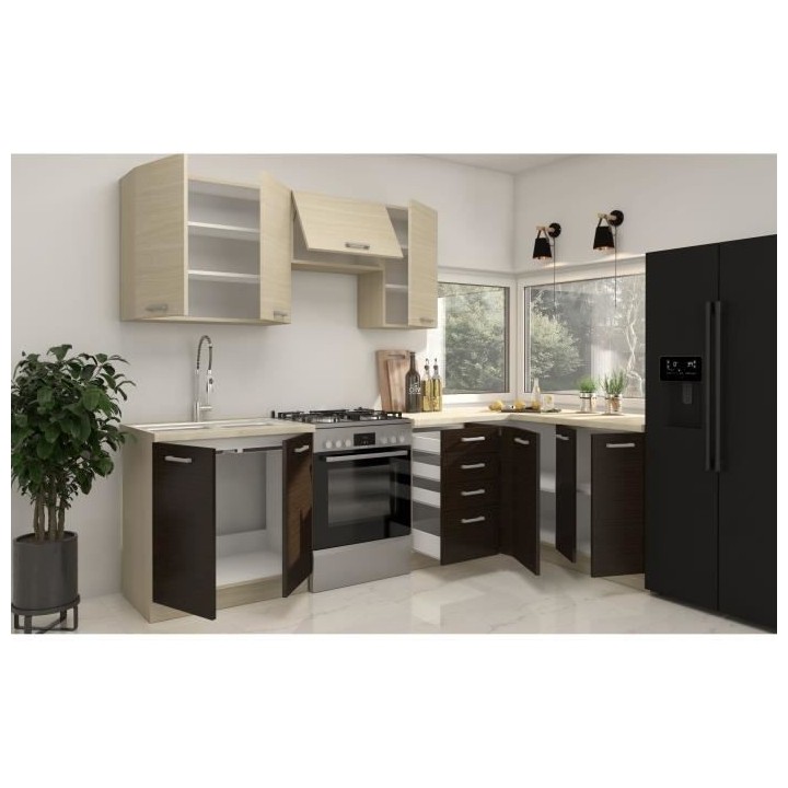 CHAMONIX Cuisine complete d'angle réversible (gauche / droit) - Déco