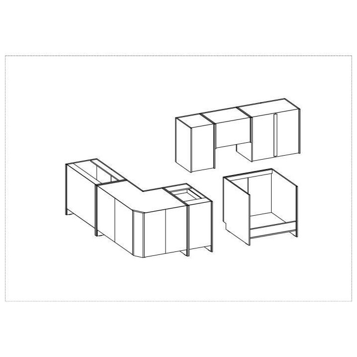 CHAMONIX Cuisine complete d'angle réversible (gauche / droit) - Déco