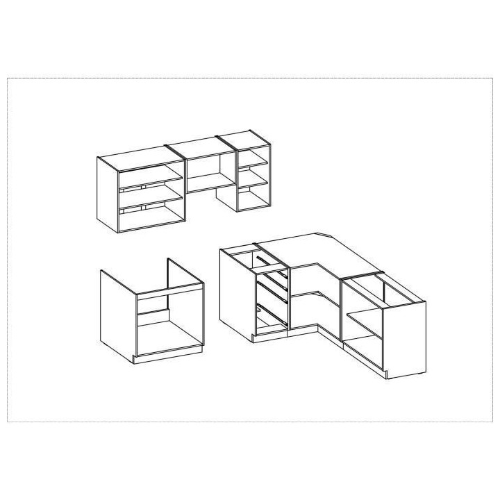 CHAMONIX Cuisine complete d'angle réversible (gauche / droit) - Déco