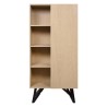 Bibliotheque STARLIGHT - Noir et chene -1 porte 3 étageres - L 80 x P 41,5 x H 160 cm