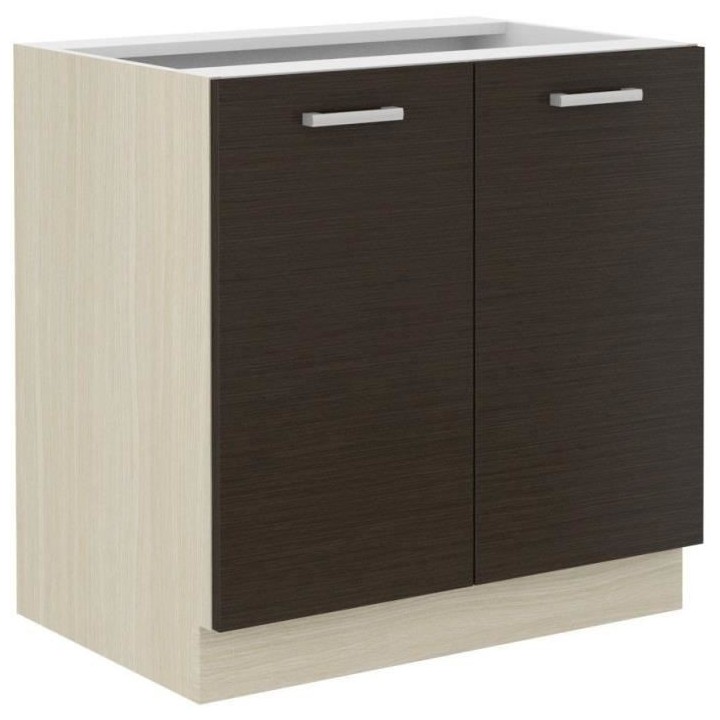 CHAMONIX Meuble bas évier - Décor chene clair - L80 x P52 x H82 cm -