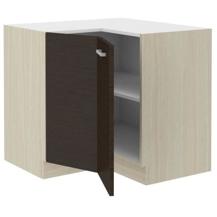 CHAMONIX Meuble d'angle bas - Décor chene clair - L83 x P52 x H82 cm