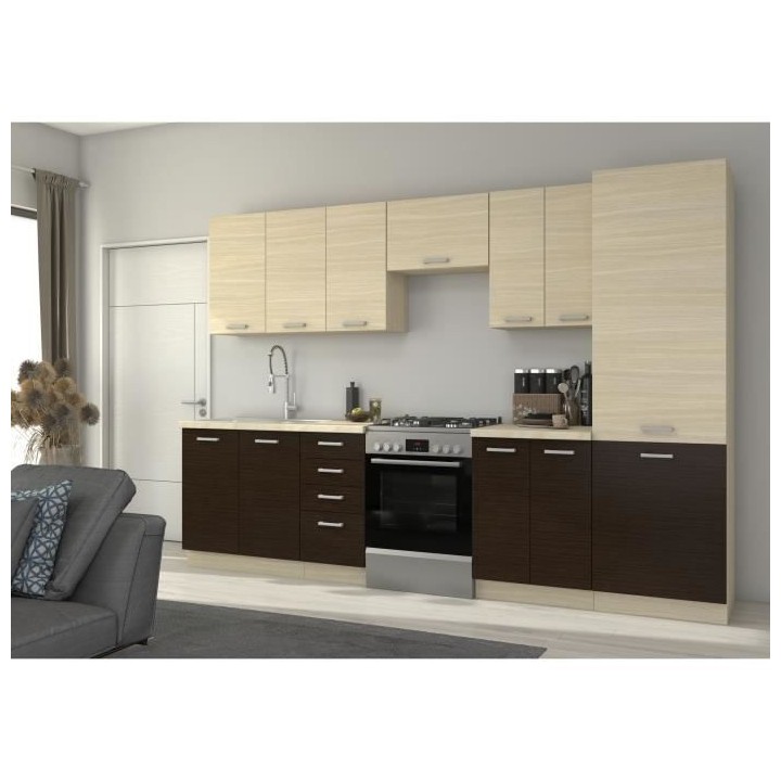 CHAMONIX Meuble d'angle bas - Décor chene clair - L83 x P52 x H82 cm