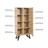 Bibliotheque STARLIGHT - Noir et chene -1 porte 3 étageres - L 80 x P 41,5 x H 160 cm