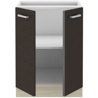 CHAMONIX Meuble bas - 2 Portes battantes - Mélaminé - Décor chene f