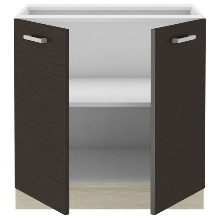 CHAMONIX Meuble bas 80 cm - 2 Portes battantes - Mélaminé - Décor c