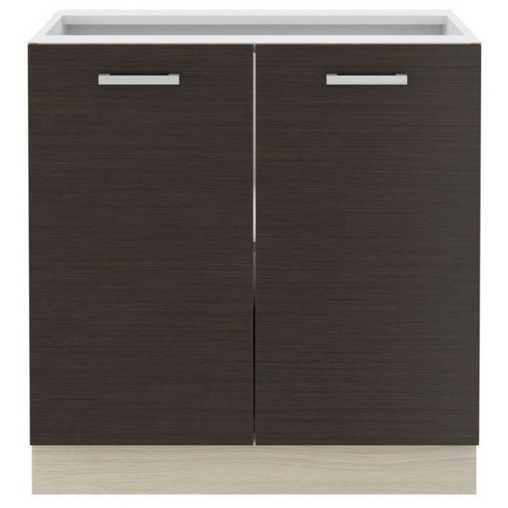 CHAMONIX Meuble bas 80 cm - 2 Portes battantes - Mélaminé - Décor c