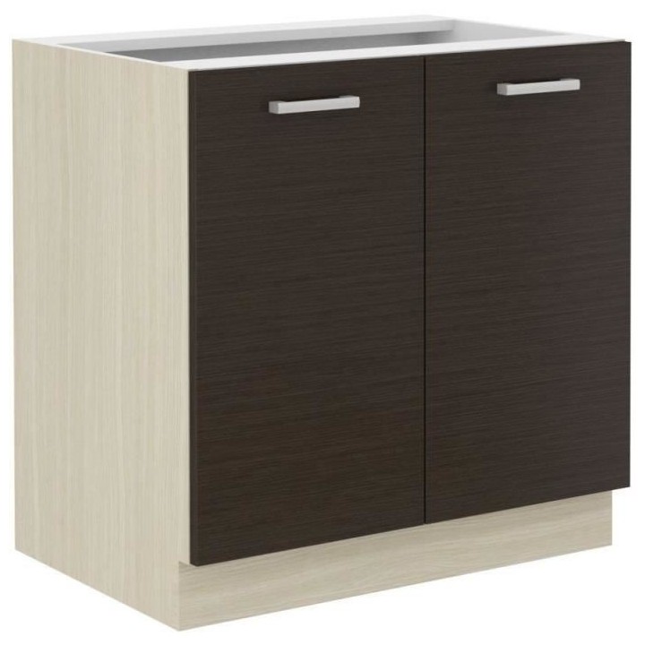 CHAMONIX Meuble bas 80 cm - 2 Portes battantes - Mélaminé - Décor c