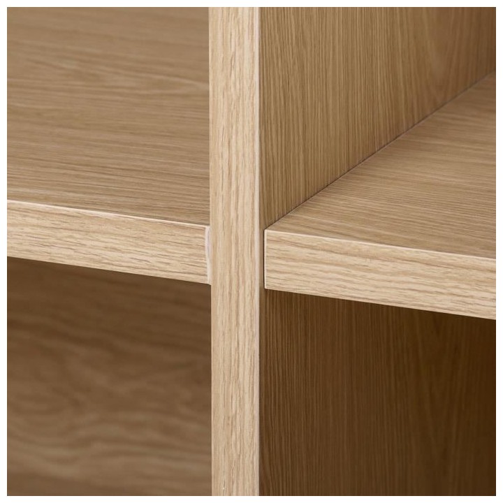 Bibliotheque STARLIGHT - Noir et chene -1 porte 3 étageres - L 80 x P