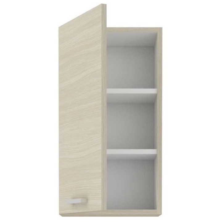 CHAMONIX Meuble haut - 1 Porte battante - Mélaminé - Décor chene -