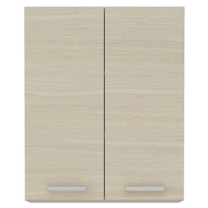 CHAMONIX Meuble haut - 2 Portes battantes - Mélaminé - Décor chene