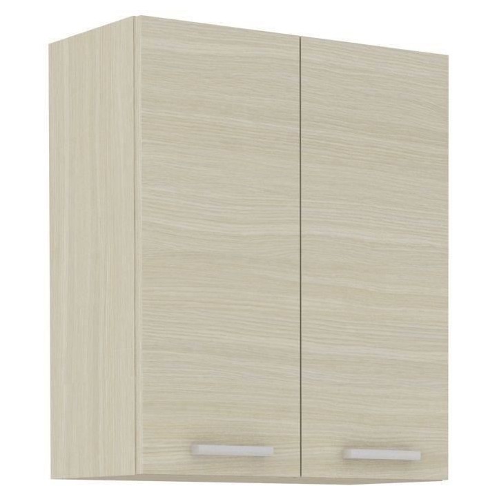 CHAMONIX Meuble haut - 2 Portes battantes - Mélaminé - Décor chene