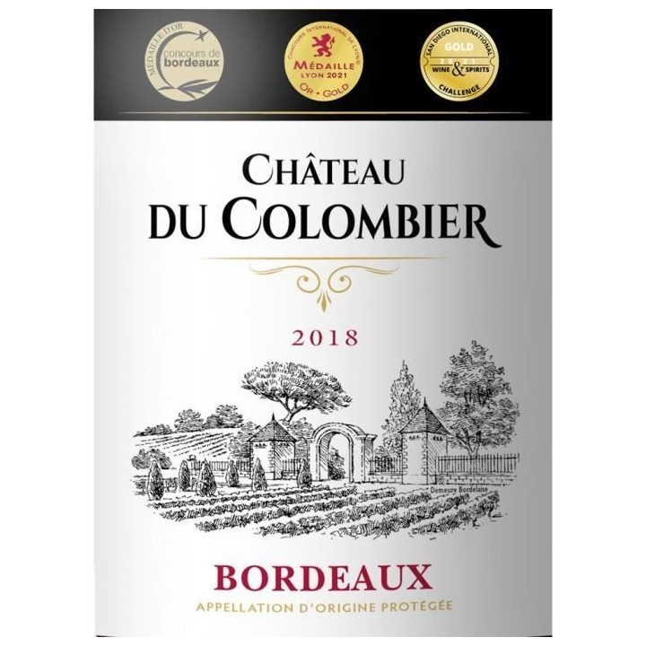 Château du Colombier 2018 Bordeaux - Vin rouge de Bordeaux