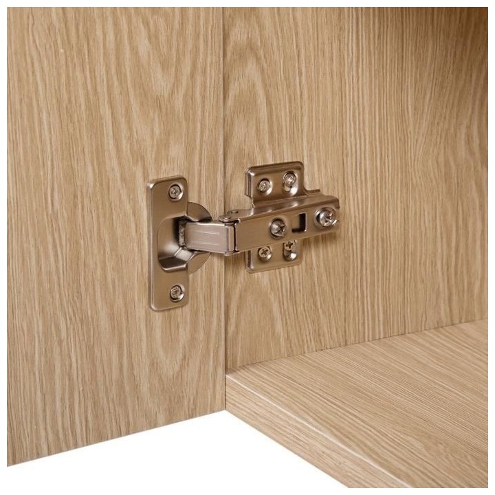 Buffet STARLIGHT - Noir et chene - Pieds laqué noir - 3 portes - L 16