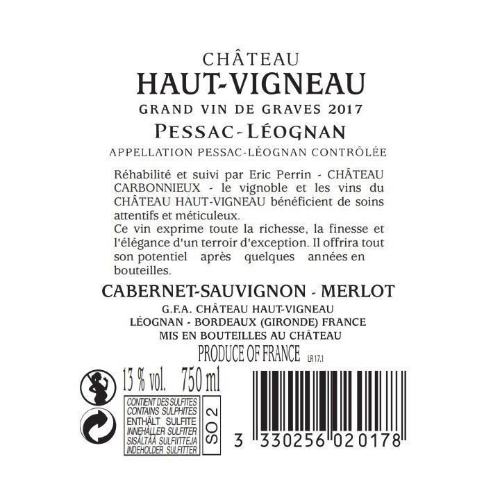 Château Haut Vigneau 2017 Péssac Léognan - Vin rouge de Bordeaux